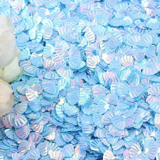 Iridescent Seashell Party Confetti Shell Glitter Colorful Sparkles for Mermaid Theme Party Decor Baby Shower Under the Sea Party