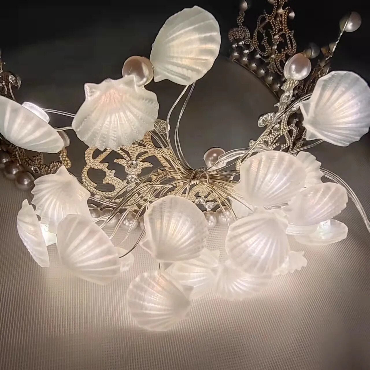 Ocean Theme Party Decoration Led String Lights Seahorse Shell Fairy String Lamp for Under the Sea Birthday Party Kids Toy