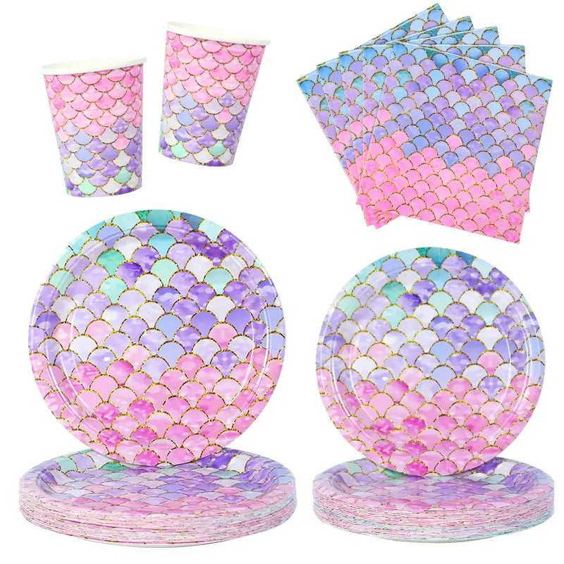 Little Mermaid Party Disposable Tableware Set